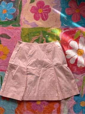 Light Pink A-Line Cotton Blend Skirt